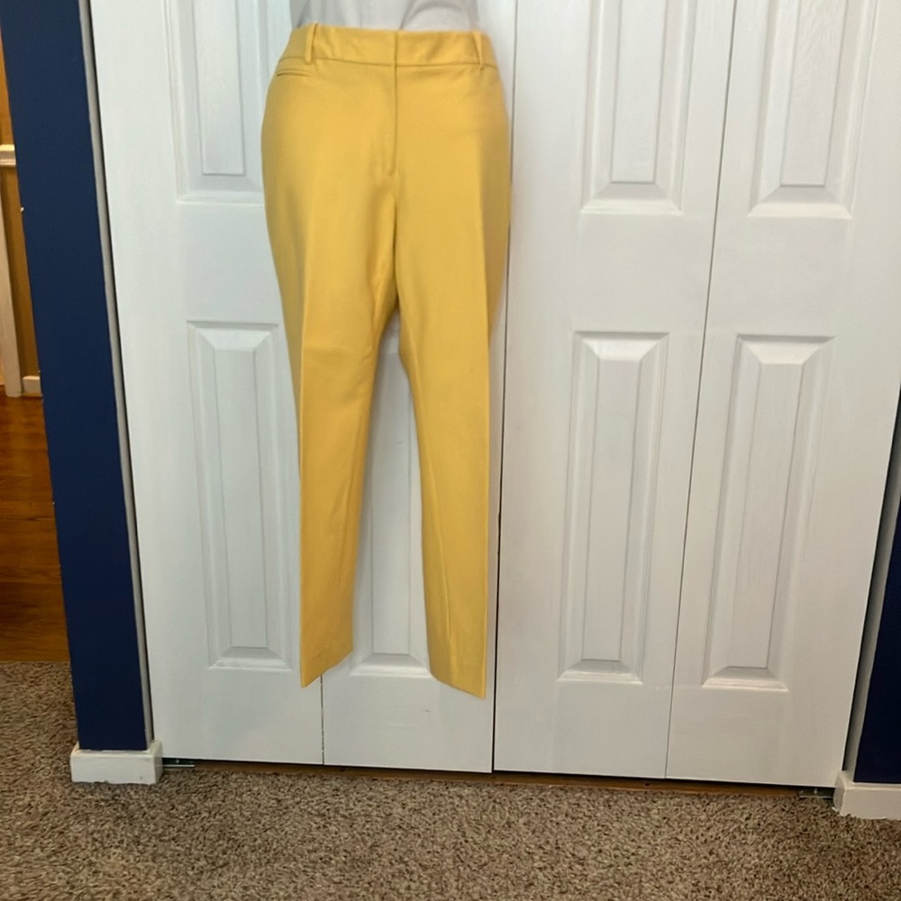 White House Black Market Yellow Ankle Pants